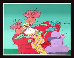 Peter Max "Flower Lady" 1989, stampa screent, firmato e numerato