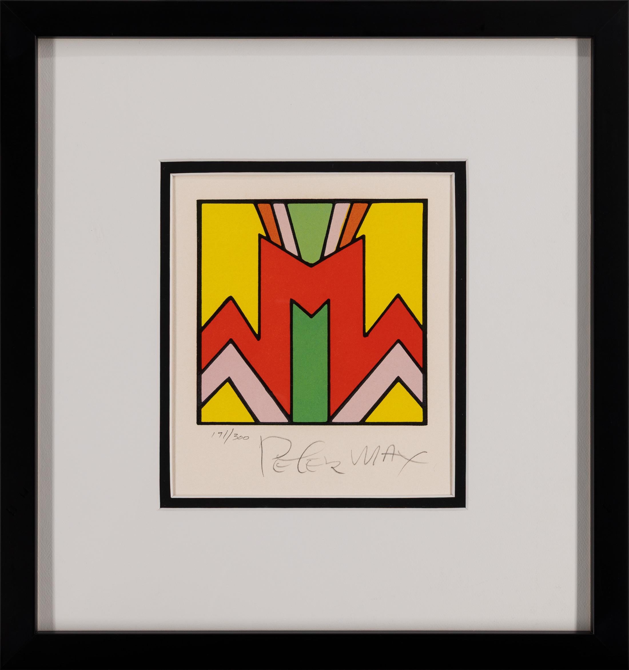 Peter Max "Geometric #2" Vibrant 1976 Signed Lithograph, Limited Edition