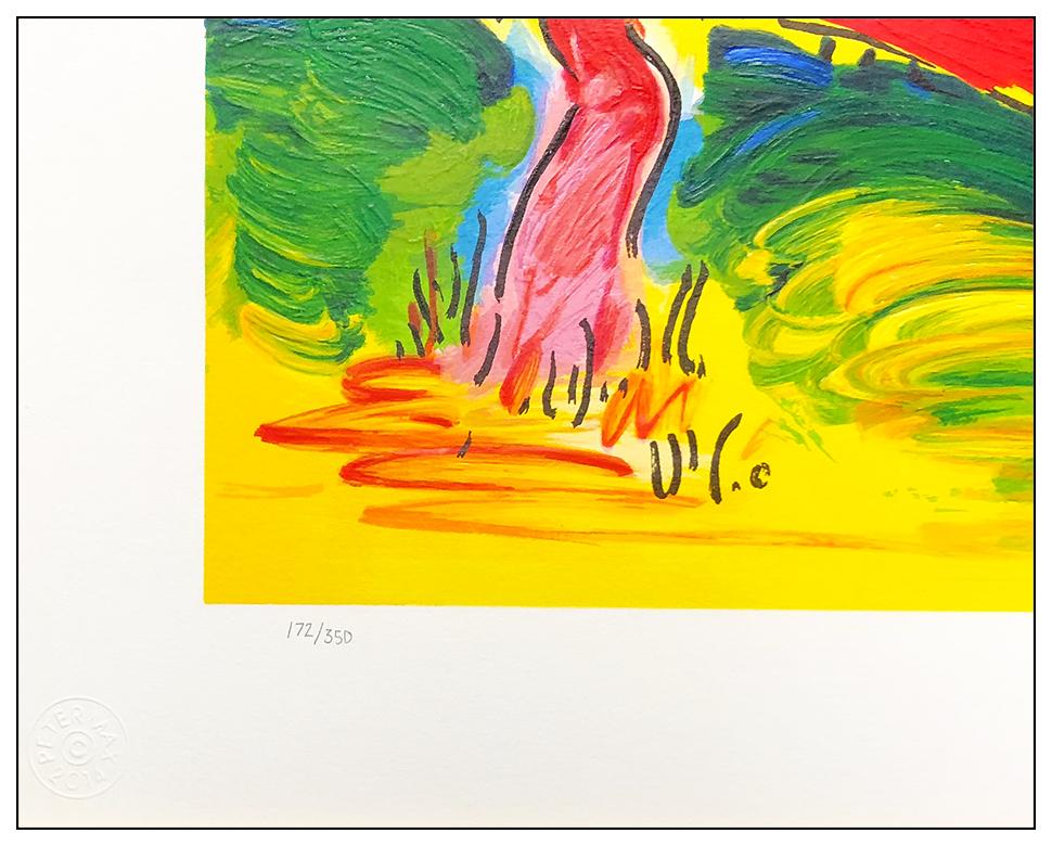 Peter Max Large Quiet Lake Color Serigraph Hand Signed Pop Artwork Sunset Sail 2
