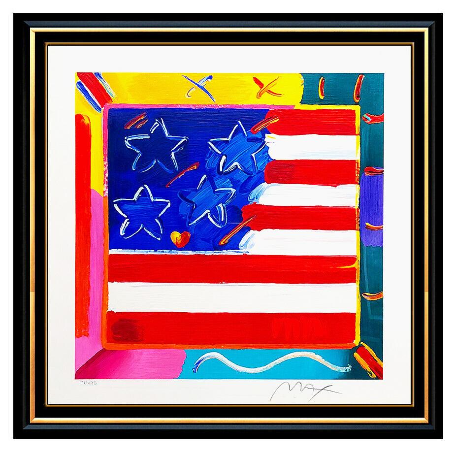 Peter Max Hand Signed and Numbered Color Serigraph, Professionally Custom Framed and listed with the Submit Best Offer option 

Accepting Offers Now:  Up for sale here we have a Authentic & Large Original serigraph by Peter Max titled, "Flag with