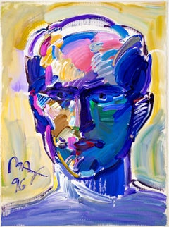 Peter Max Neo Man Original Painting 1996 Signed Acrylic on Paper