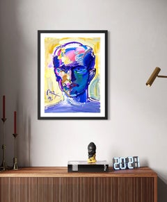 Peter Max Neo Man Original Painting 1996 Signed Acrylic on Paper