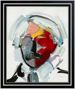 Peter Max Original Color Silkscreen Andy Warhol With Mustache Signed Large Art