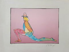 Peter Max "Intérprete con sombrero" 1980 Firmado a lápiz Edición limitada