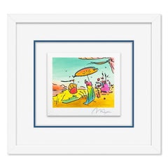 Peter Max, "Sage, Segelboot und Vase Serie I" Gerahmte Lithographie in limitierter Auflage