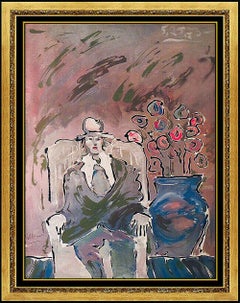 Peter Max Seated Man Original Color Silkscreen Vintage Hand Signed Pop Art Zero