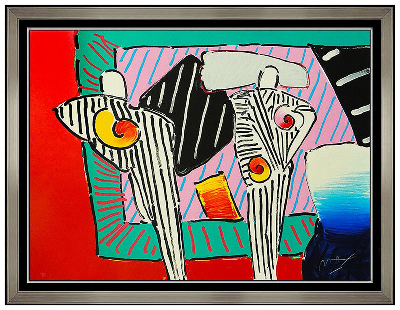 Peter Max Time Line Dega Man Large Color Screenprint Hand Signed Pop Artwork SBO For Sale 1