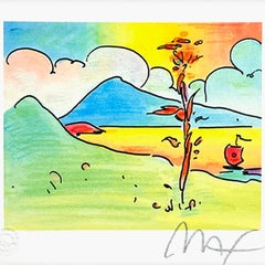 Peter Max, "Tree with Sailboat" Framed Limited Edition Lithograph