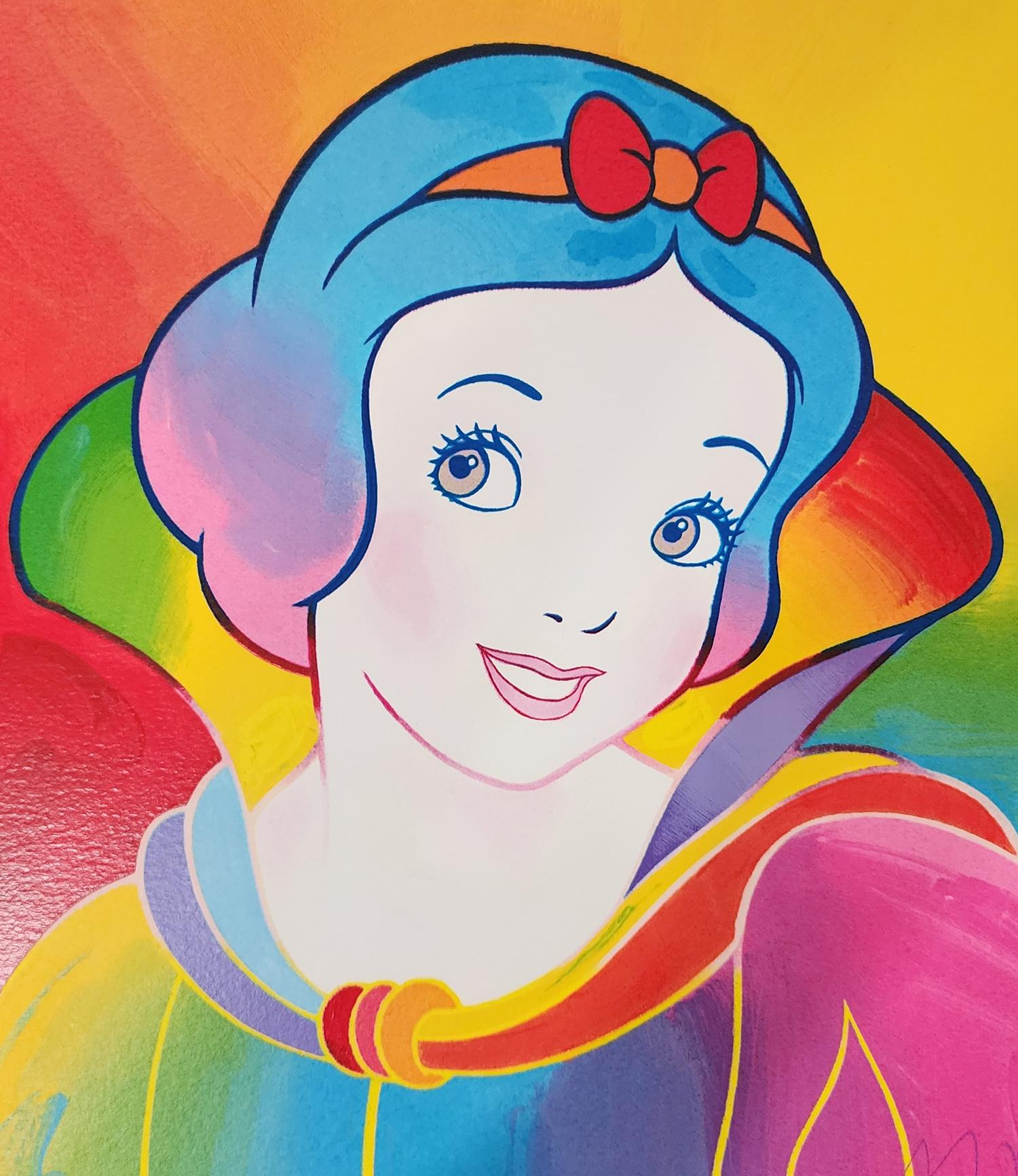 PETER MAX WALT DISNEY SNOW WHITE (Blue) SILKSCREEN, SIGNED & NUMBERED - Print by Peter Max