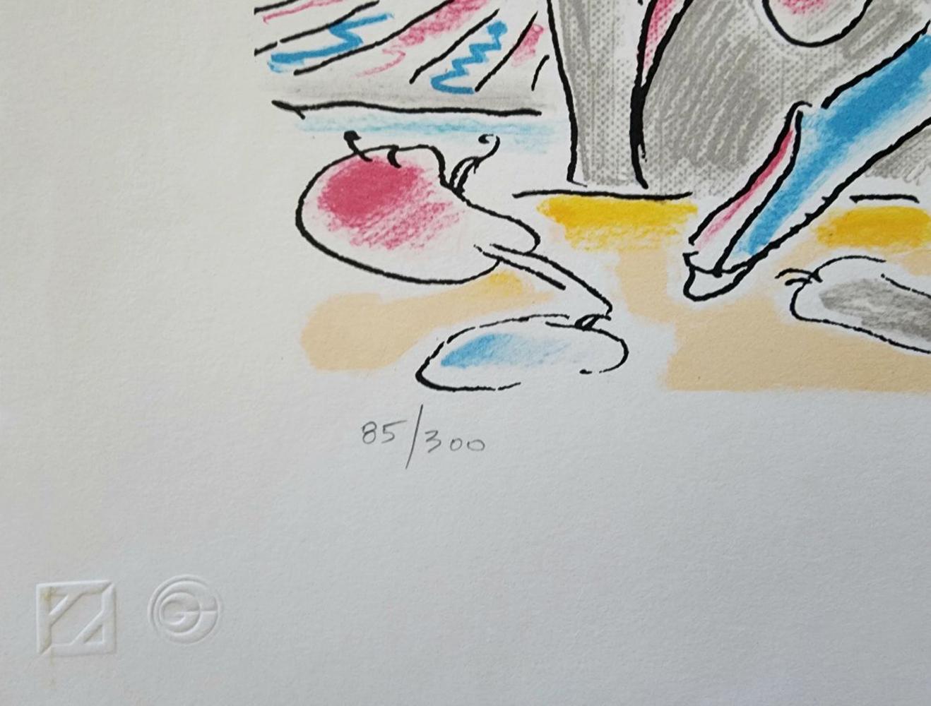 Peter Max Zero e Fiori Matita firmata a mano 1978 Edizione limitata 2