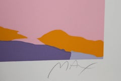 Pink Sky Flyer, Psychedelic Art Screenprint by Peter Max