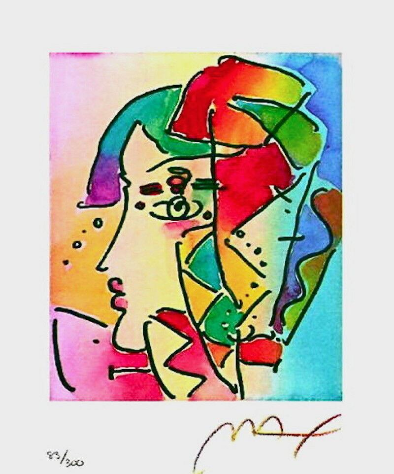 Artist: Peter Max (1937)
Title: Profile Series II
Year: 1998
Edition: 83/300, plus proofs
Medium: Lithograph on Coventry Smooth paper
Size: 8.5 x 7 inches
Condition: Excellent
Inscription: Signed and numbered by the artist.
Notes: Published by Via
