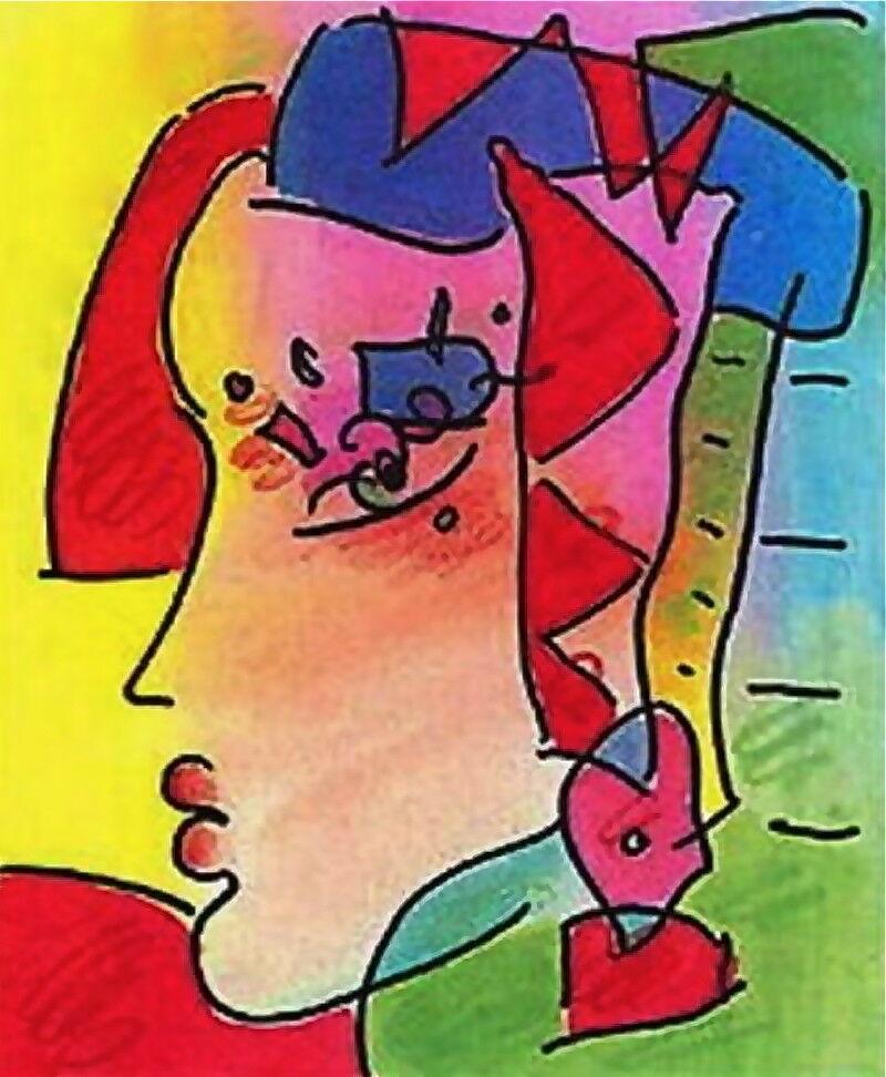 Artist: Peter Max (1937)
Title: Profile Series IV
Year: 1998
Edition: 300, plus proofs
Medium: Lithograph on Coventry Smooth paper
Size: 9 x 7.5 inches
Condition: Excellent
Inscription: Signed and numbered by the artist.
Notes: Published by Via