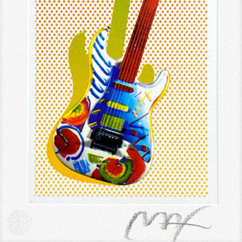 Gerahmte Lithographie „R & R Guitar I“, limitierte Auflage – Print von Peter Max