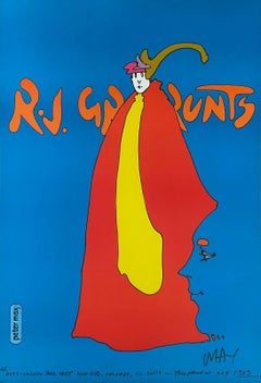 R.J. Grunts, Prince of Blue, Signed Original 1969 Vintage Litho Psychedelic 