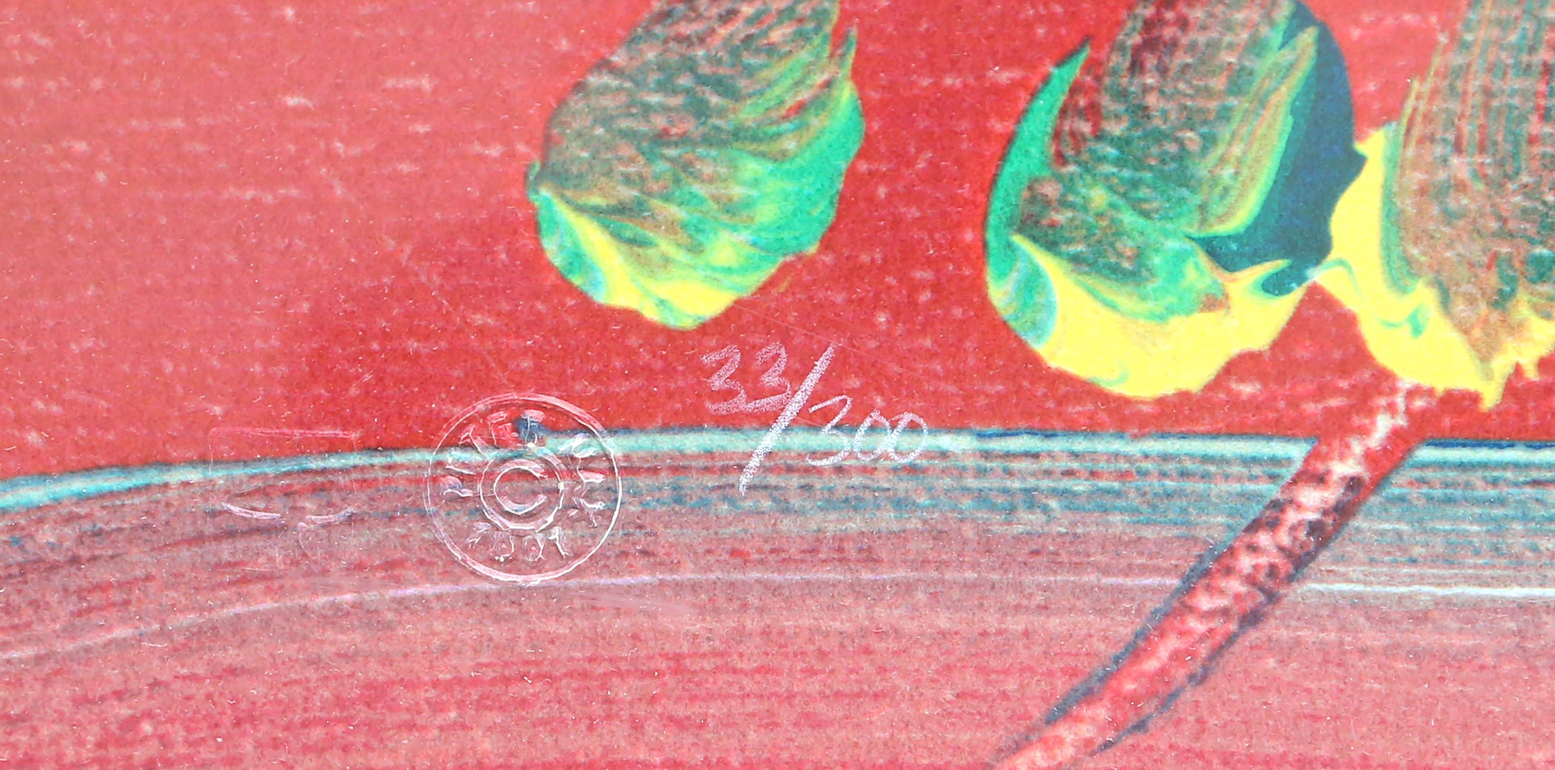 Ramo de Roseville, serigrafía pop art sobre papel de Peter Max en venta 3
