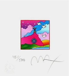 Sage on Mountain Limited Edition Litho Mini 4.875" x 4.5" Peter Max SIGNED