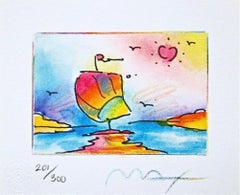 Sailboat Series II, Ltd Ed Litho (Mini 4.75" x 5.75"), Peter Max - SIGNED