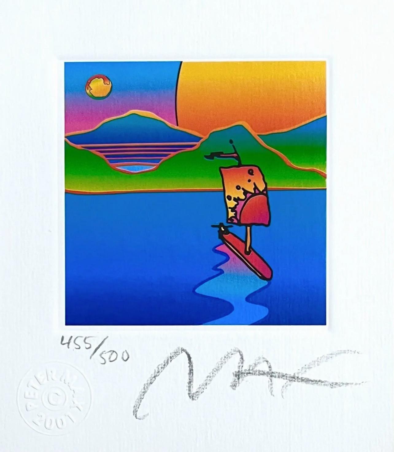 Sailboat with Sun & Moon, Peter Max For Sale 1