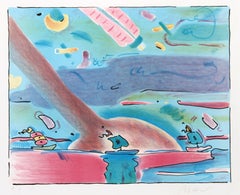 Sailboats, Psychedelic Art Lithograph by Peter Max