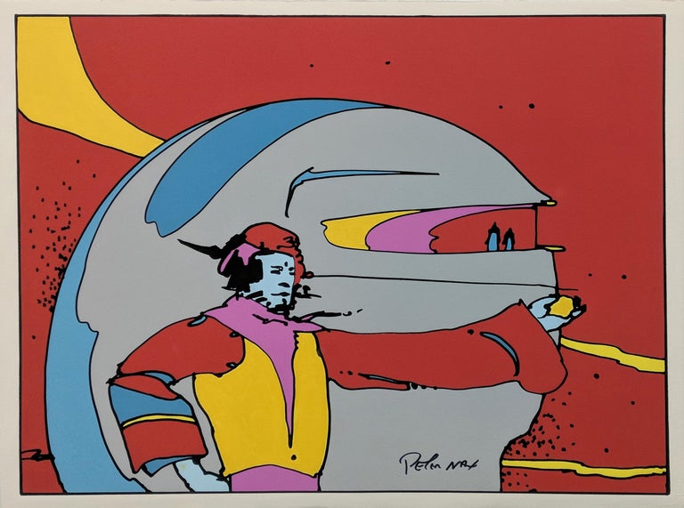 Peter Max Figurative Print - SOMEWHERE IN SPACE