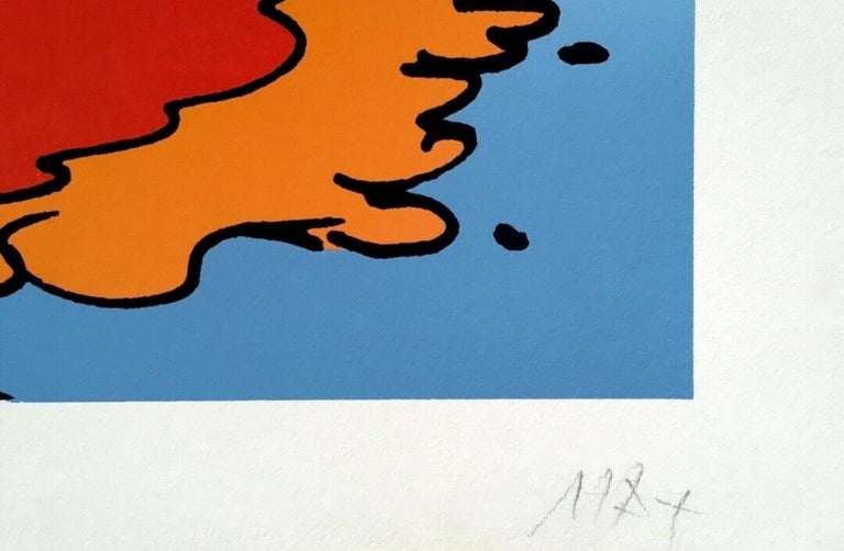 Space Landscape, 1978 Limited Edition Silkscreen, Peter Max -SIGNED - Gray Landscape Print by Peter Max