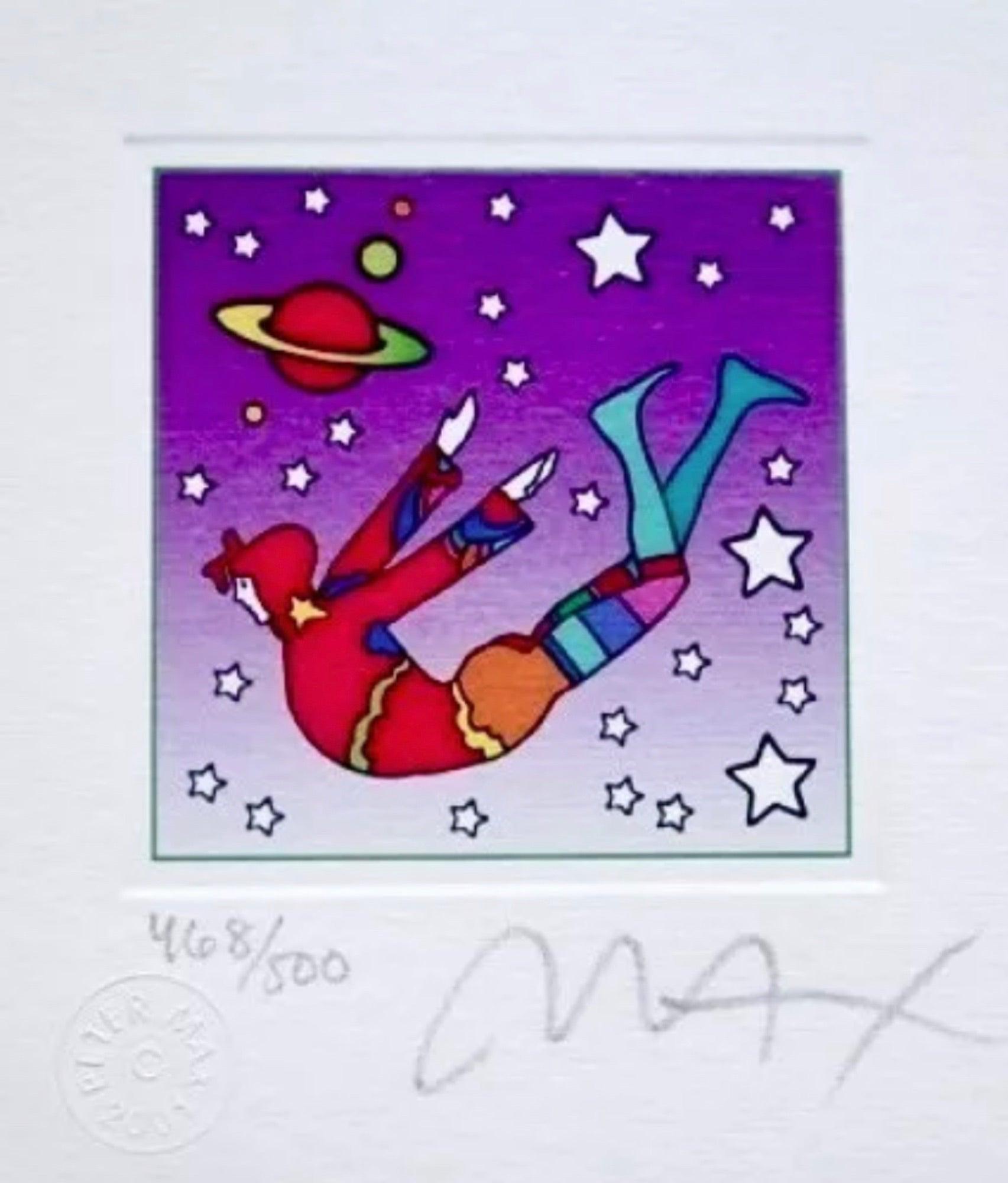 Star Catcher; Cosmic Flier in Space; Cosmic Jumper Detail III; Sage on Mountain - Print by Peter Max