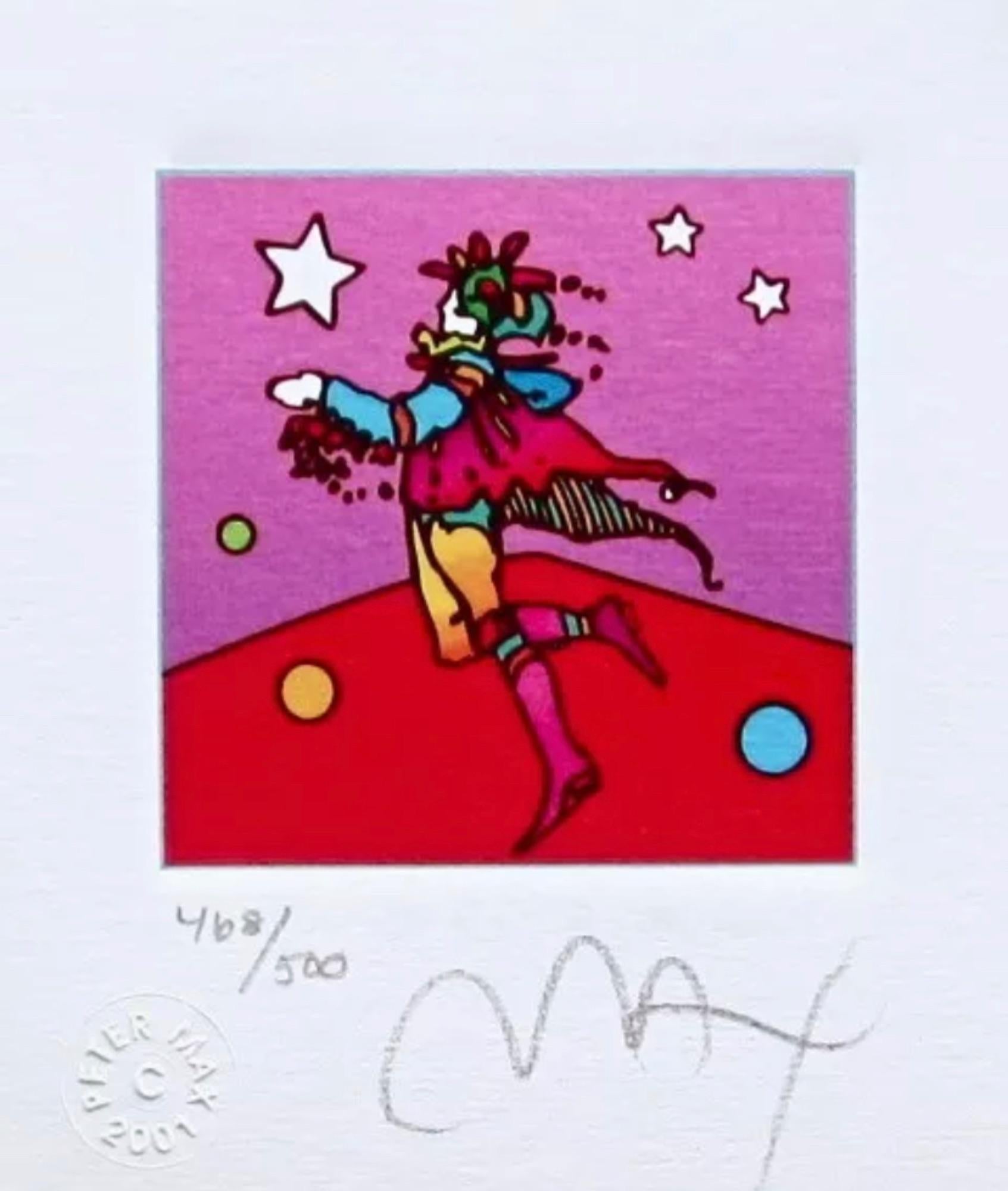 Peter Max Figurative Print - Star Catcher; Cosmic Flier in Space; Cosmic Jumper Detail III; Sage on Mountain