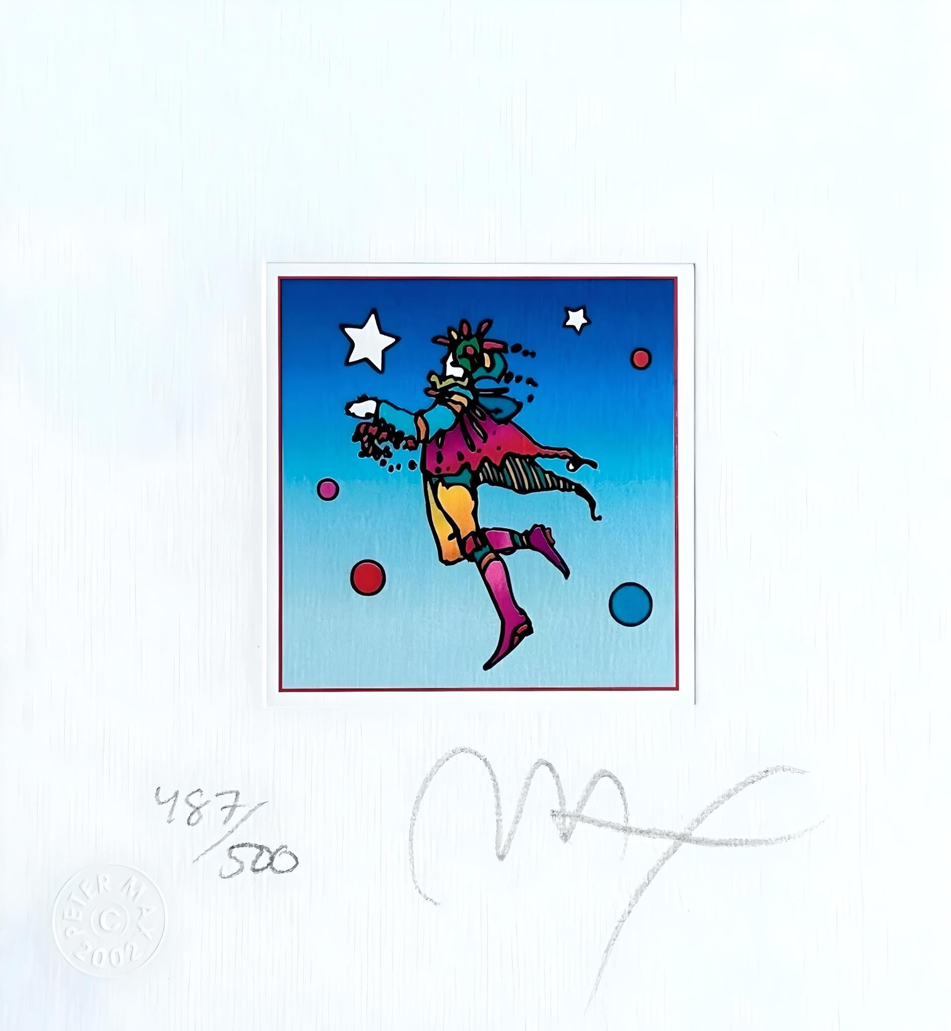 Star Catcher on Blue, Peter Max For Sale 1