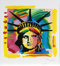 Retro "Statue of Liberty" silkscreen on paper by artist Peter Max from edition of 300