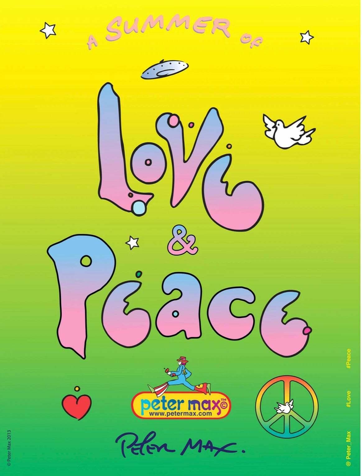 Peter Max Figurative Print - Summer of Love & Peace, 2013 Offset Lithograph -SIGNED