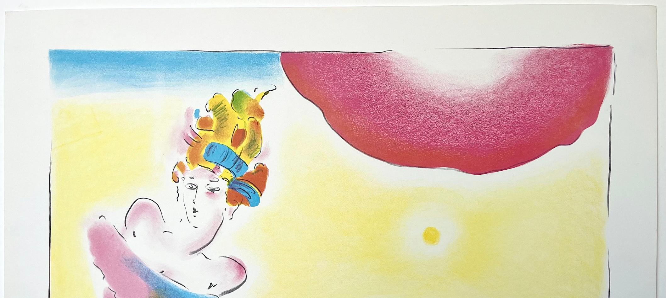 SUNRISE II Litografia firmata Paesaggio Pop Art, Eleganza Donna Fuori Spalla in vendita 2
