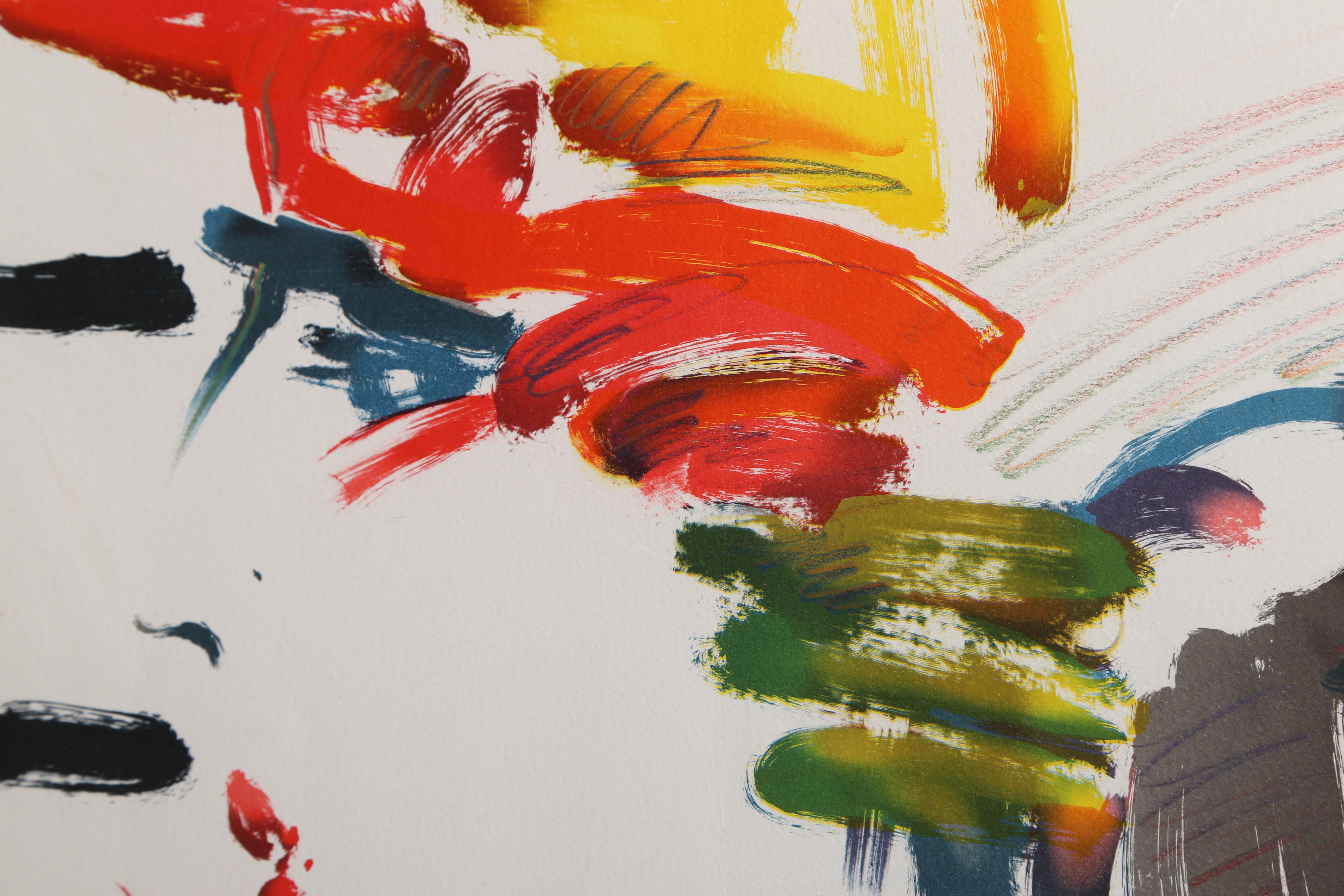 Le Jockey, lithographie embellie à la main de Peter Max en vente 2