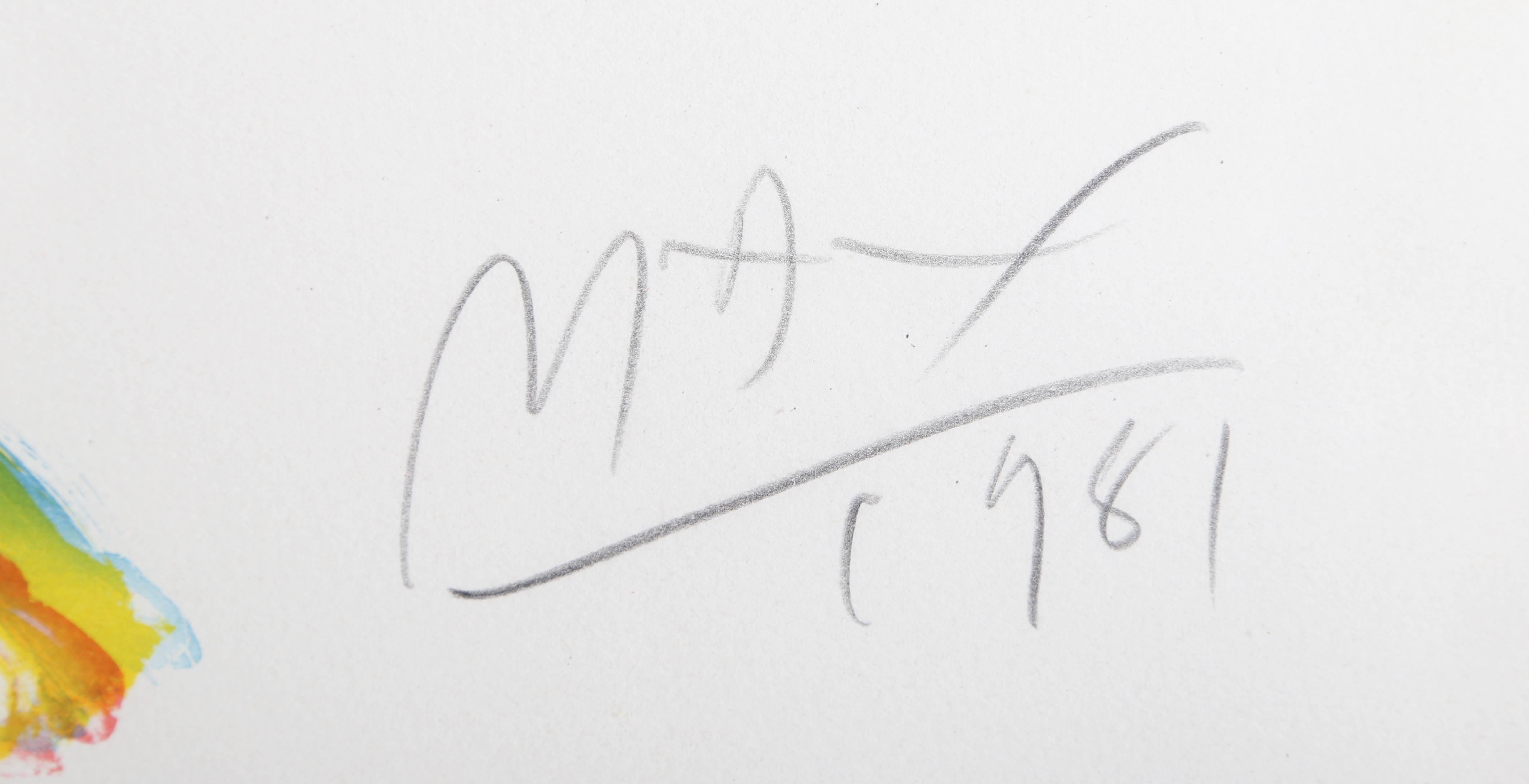 El Jinete, litografía pop art enmarcada de Peter Max 1981 en venta 2