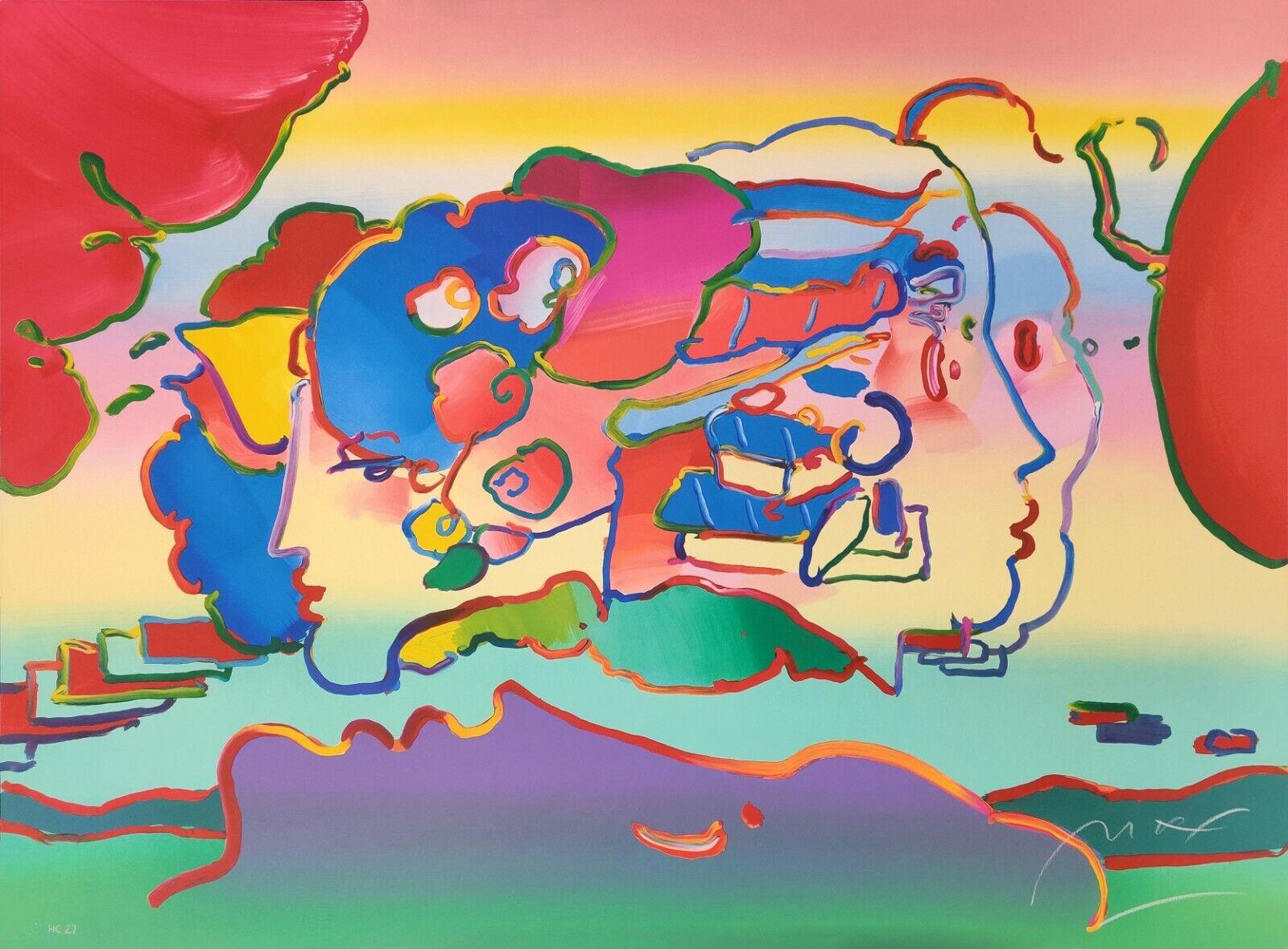 THREE FACES - Print by Peter Max