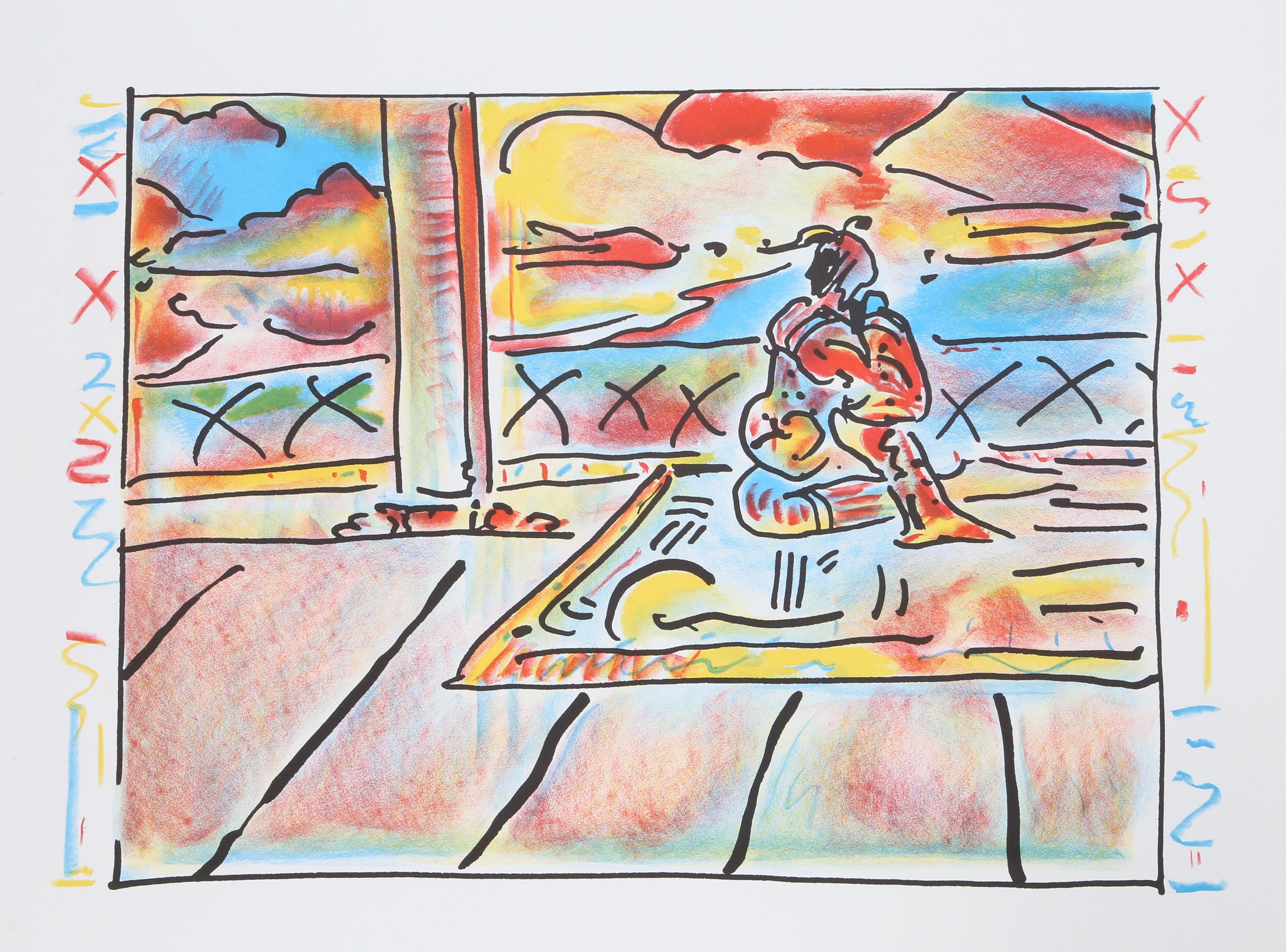 Tibetan Lady, Psychedelic Art Hand-Colored Lithograph by Peter Max