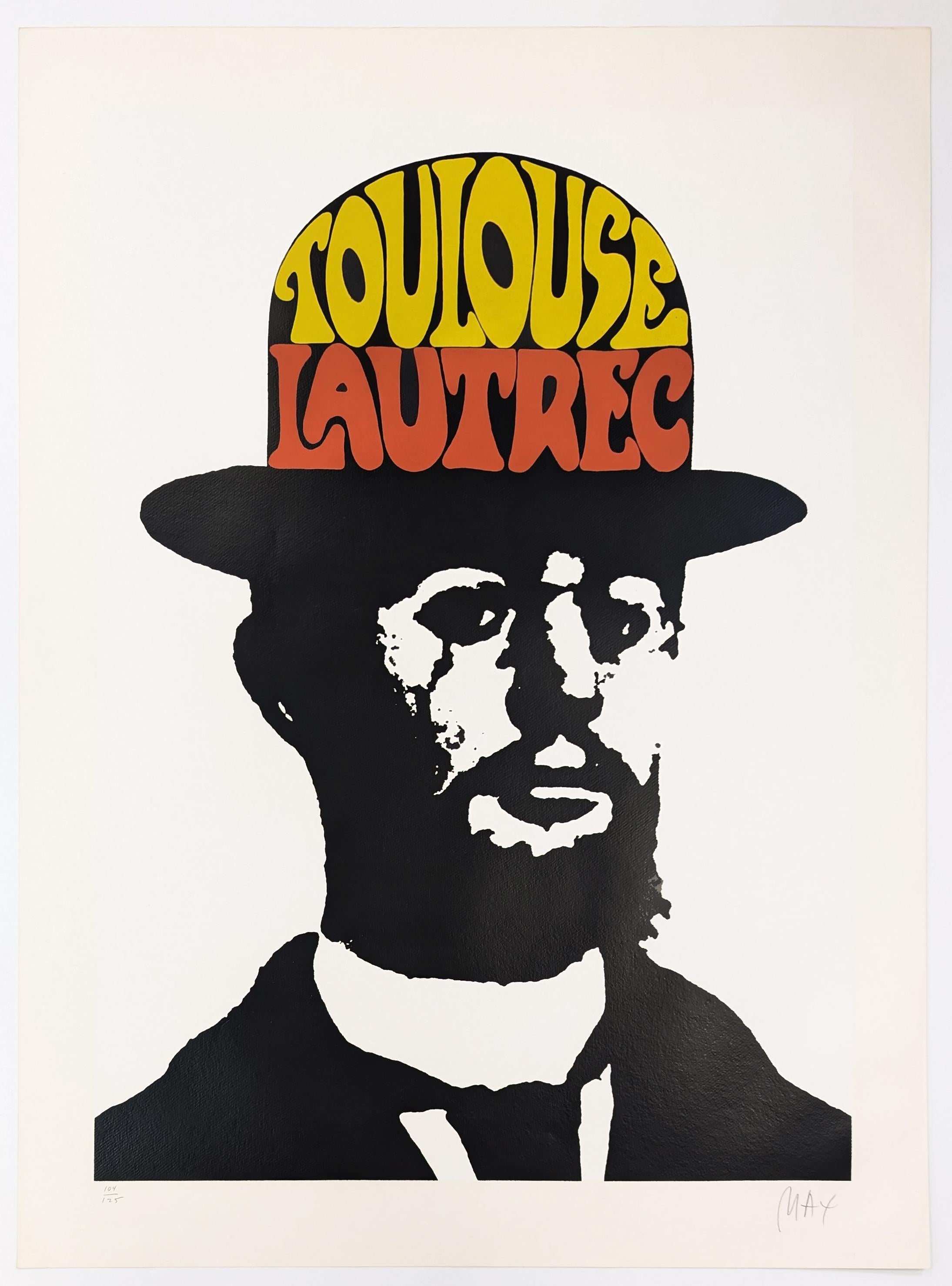 Figurative Print di Peter Max - Serigrafia firmata da Toulouse Lautrec, Pop Art, anni '70, edizione limitata