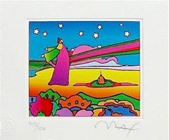 Two Cosmic Sages Ver I, Limited Edition Mini 4.5" x 5.5" Peter Max SIGNED