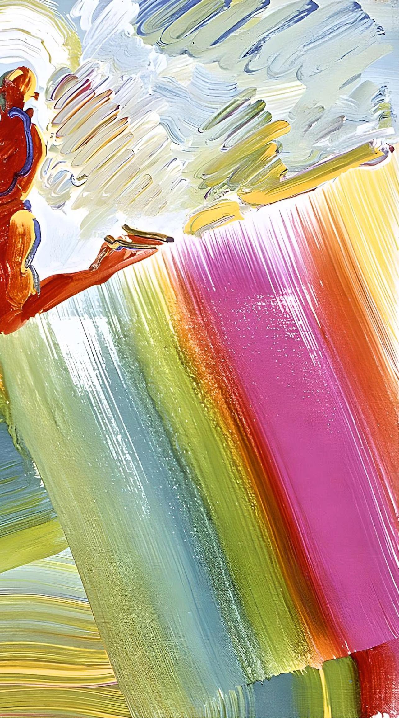 Zwei Figuren am Regenbogen, Peter Max im Angebot 3