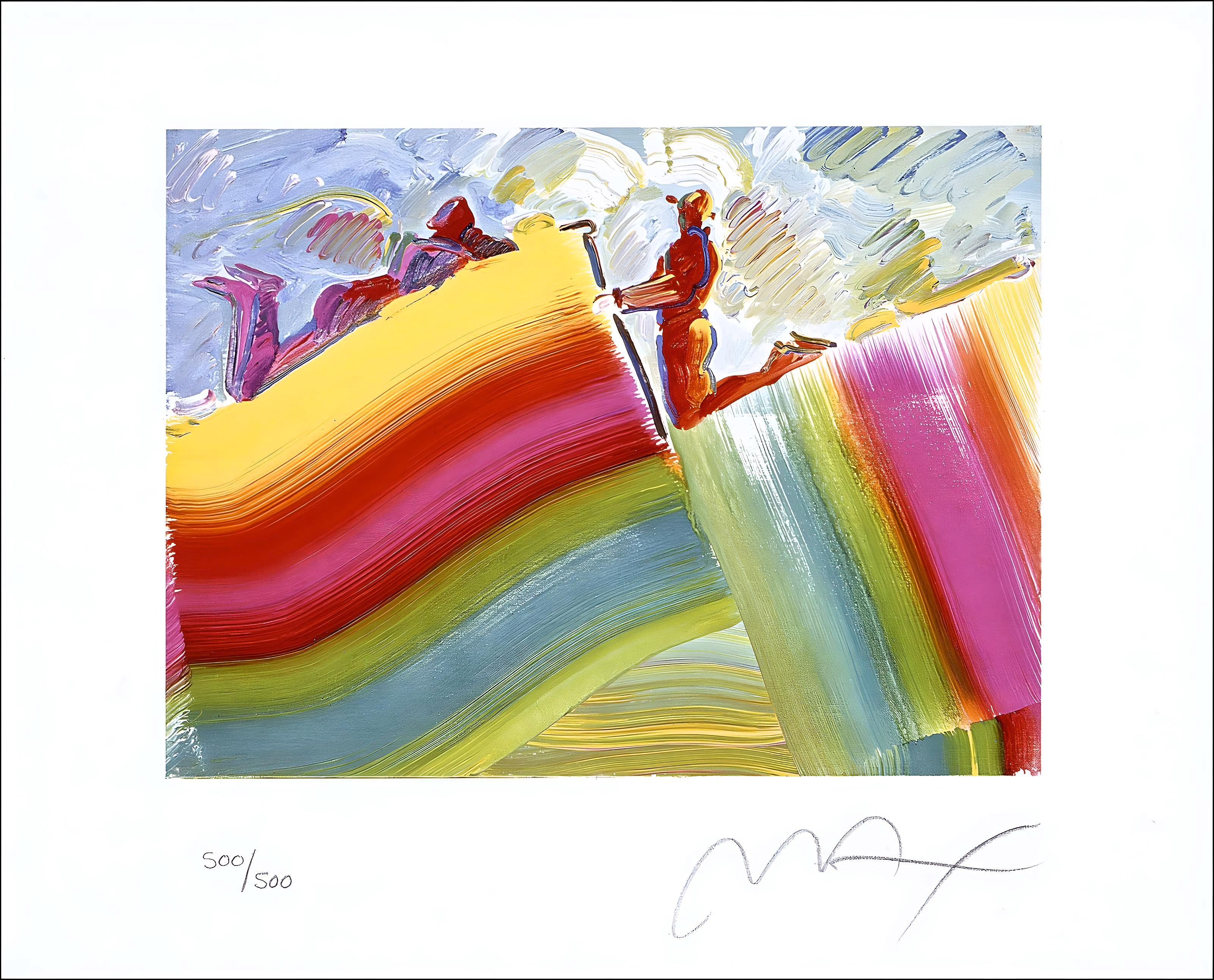 Two Figures On Rainbow, Peter Max For Sale 6