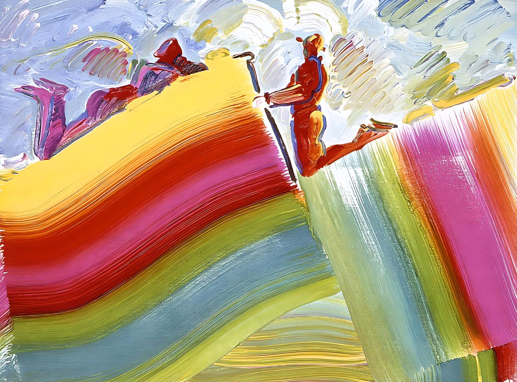 Two Figures On Rainbow, Peter Max
