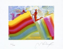 Two Figures On Rainbow, Peter Max