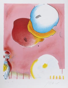Two Floating, Pop Art Lithograph by Peter Max