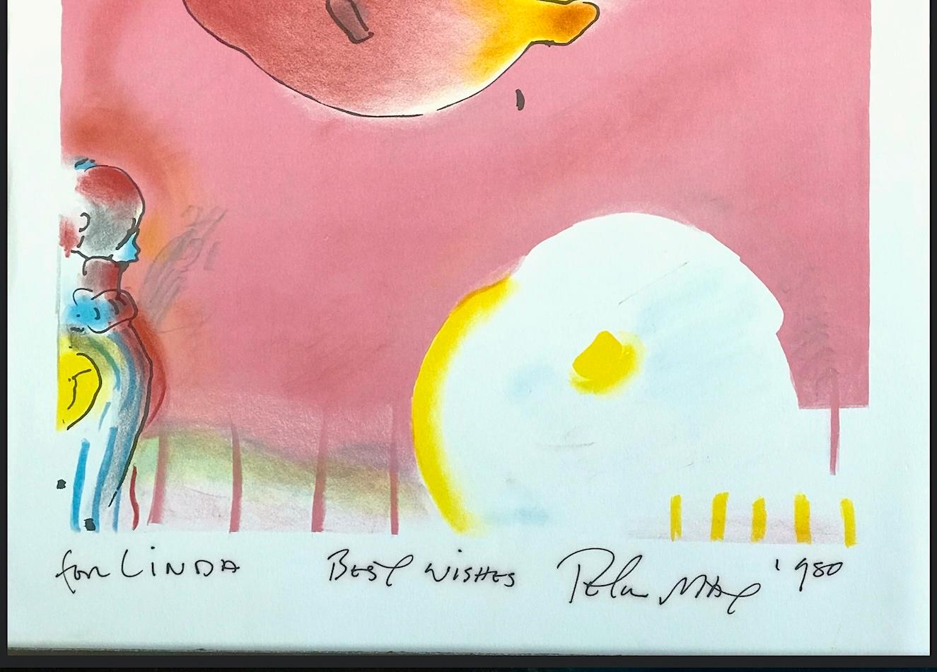 Lithographie signée TWO FLOAting, ballons abstraits, Pop Art, rouge, rose, jaune et bleu en vente 4