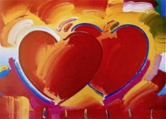 Two Hearts as One, Limited Edition Lithograph, Peter Max - SIGNED