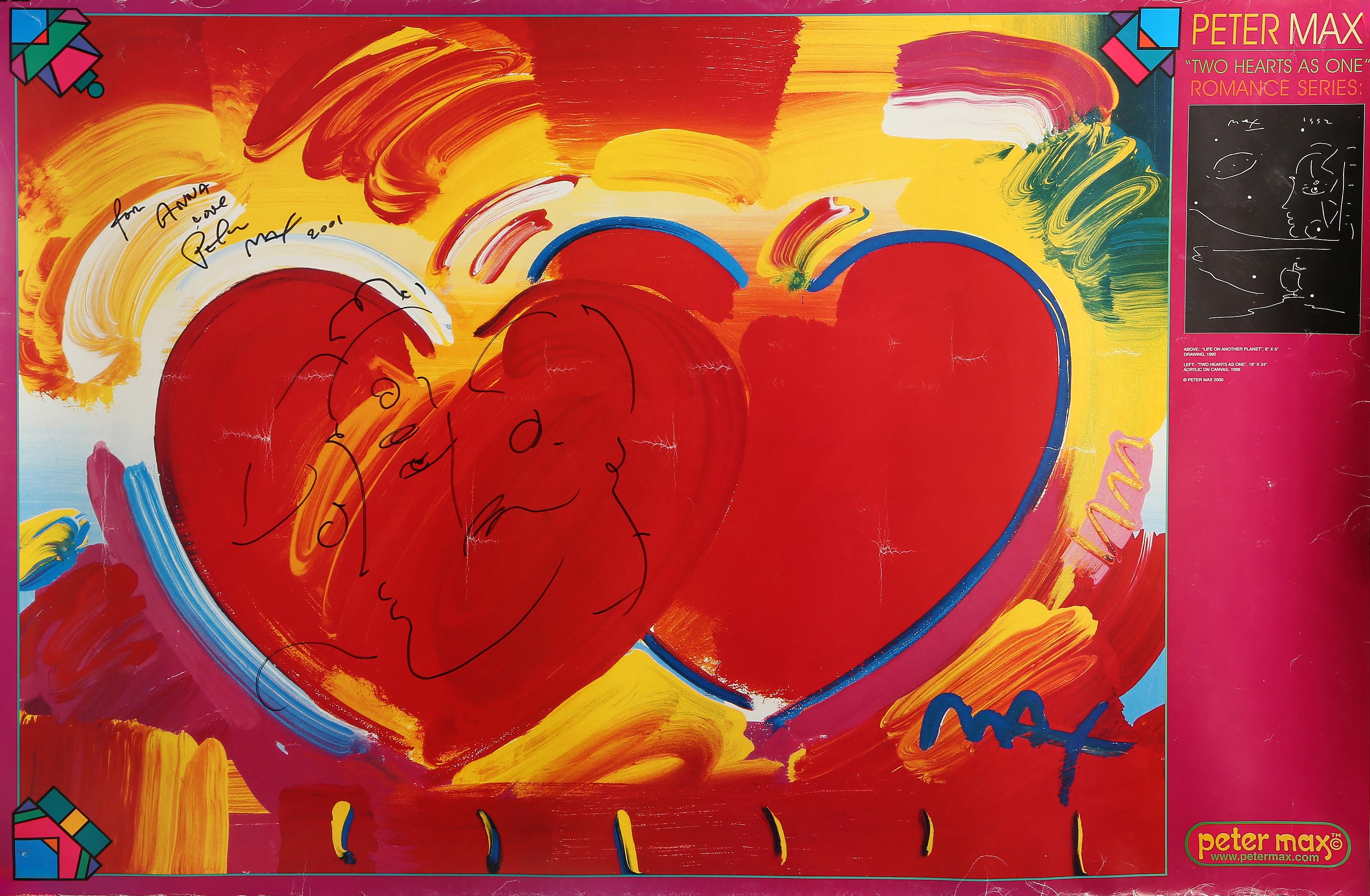 Two Hearts as One, Pop Art Poster by Peter Max