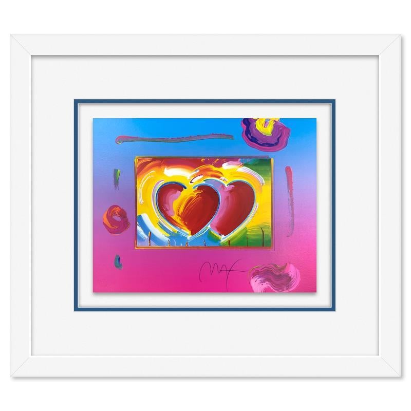 Peter Max Print - "Two Hearts on Blends" Framed Limited Edition Lithograph