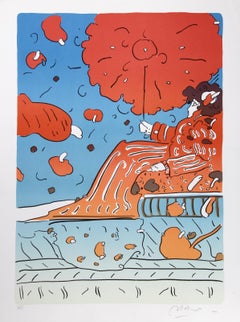 Umbrella Lady 15, Pop Art Lithograph by Peter Max