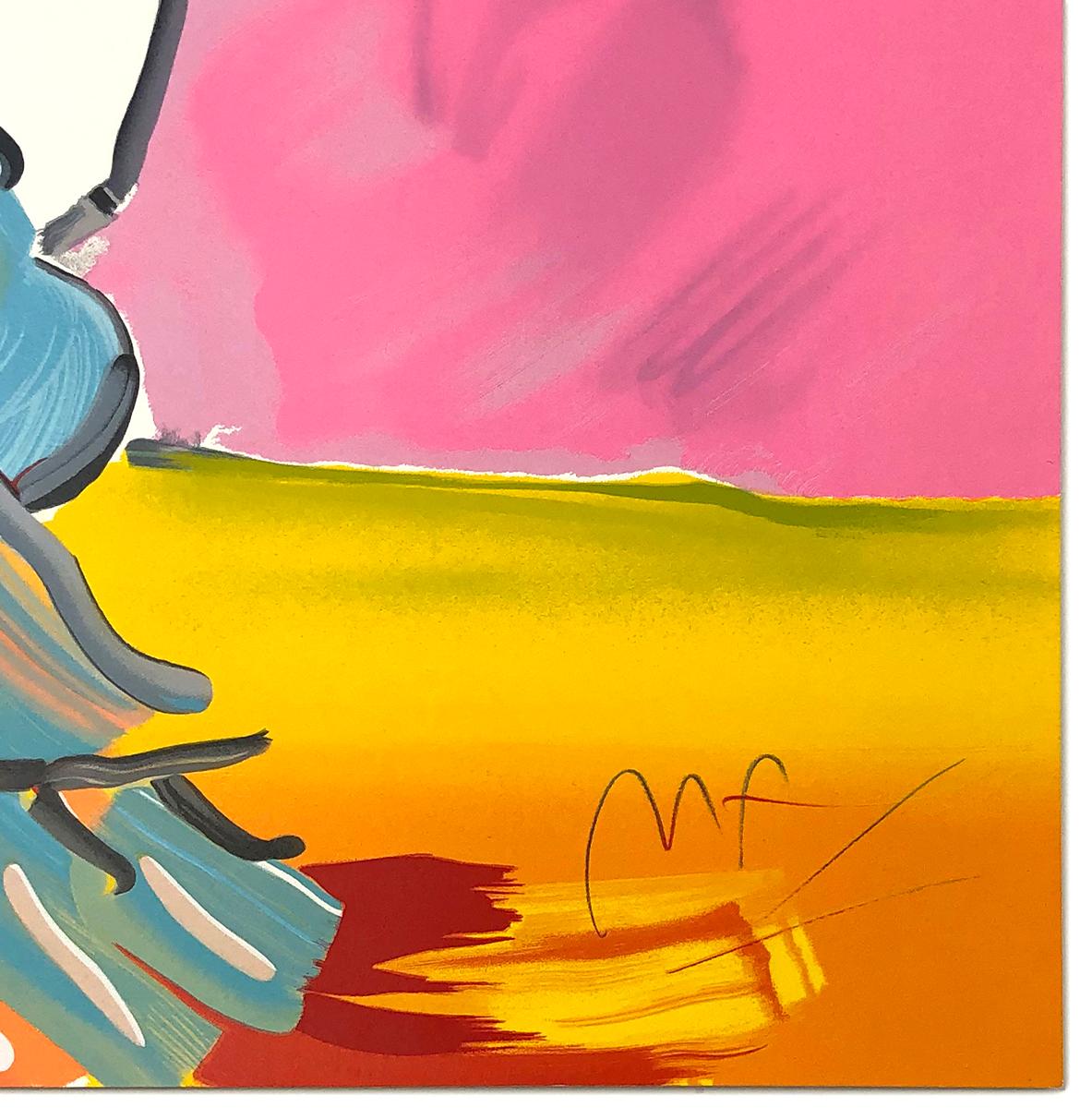 Umbrella Man (large hand signed serigraph) - Pop Art Print by Peter Max