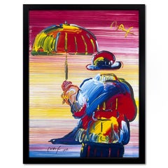 "Umbrella Man" Framed Hand Signed Offset Lithograph